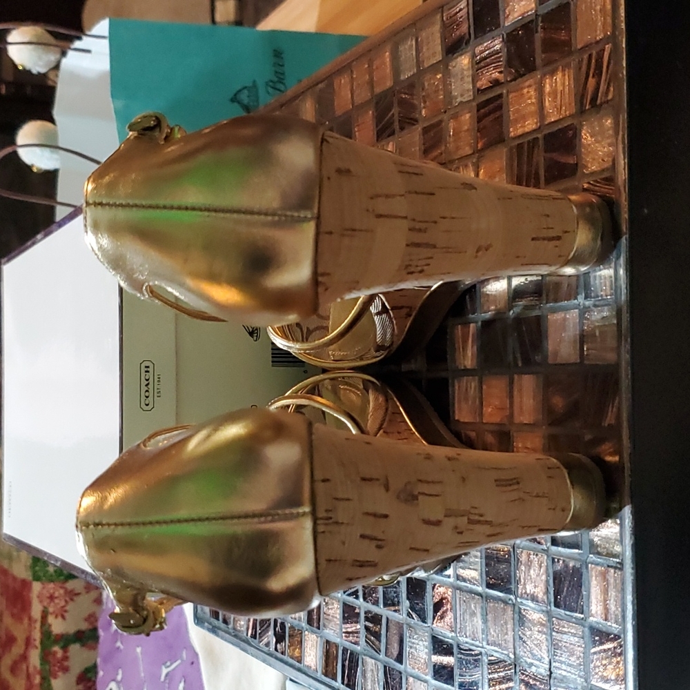 Coach wedge sandals gold - Picture 5 of 7